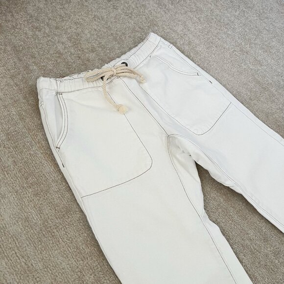 Revolve One Teaspoon Shabbies White Drawstring Boyfriend Crop Jeans S - Picture 3 of 10